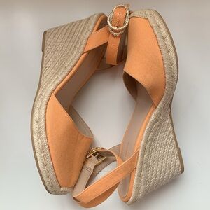 Stuart Weitzman Orange Espadrille Wedges